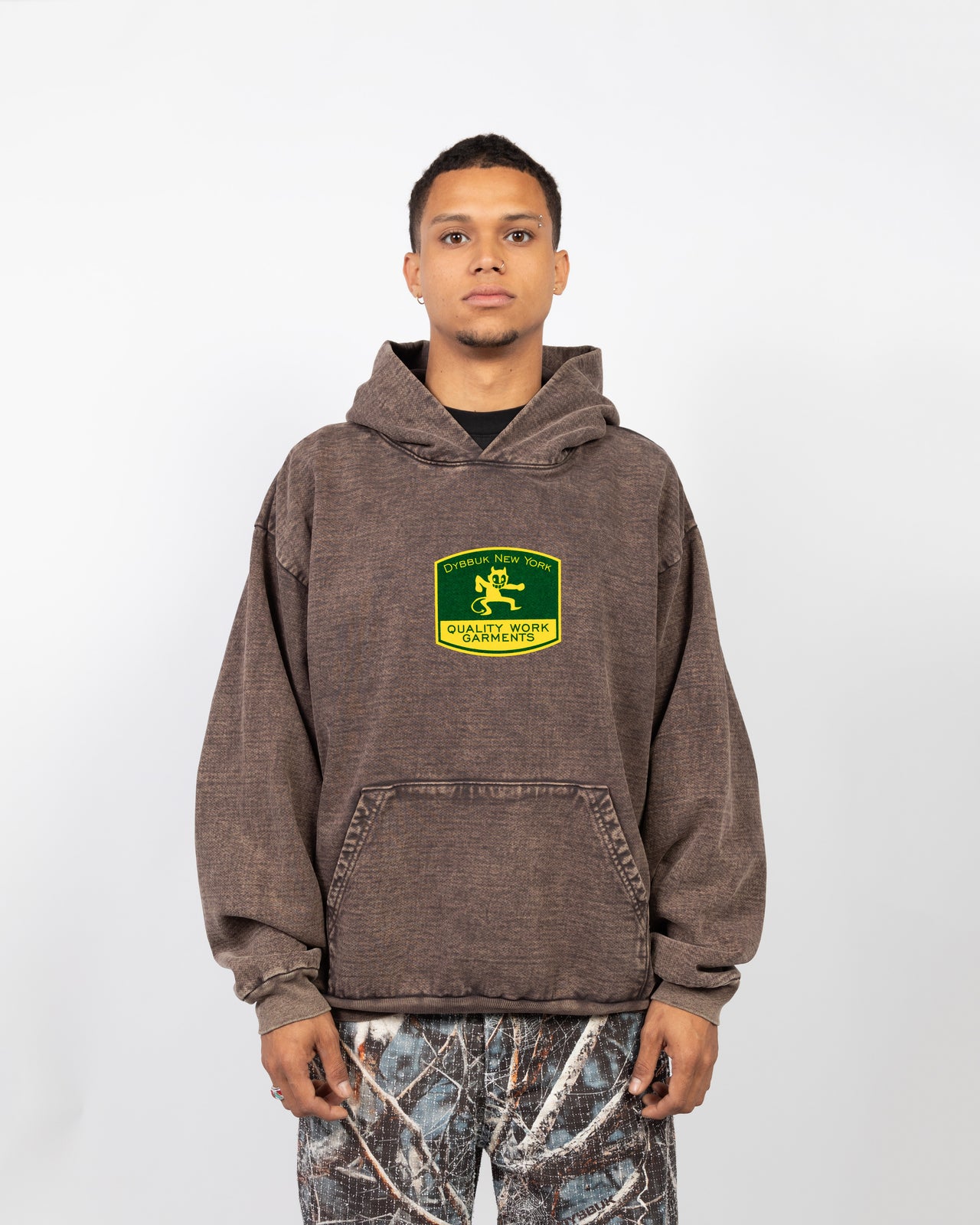 QUALITY WORK GOODS HOODIE (WASHED BROWN)