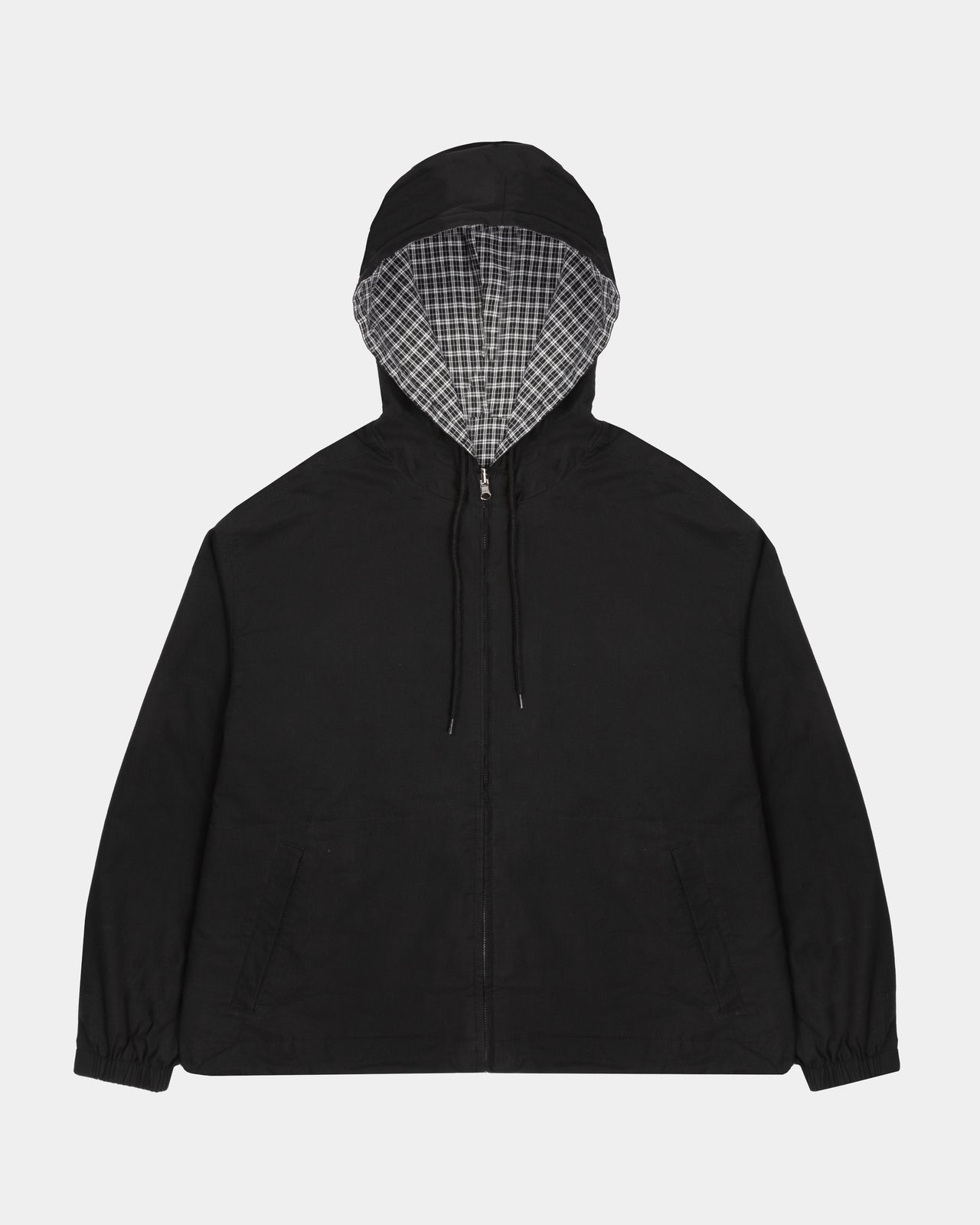 REVERSIBLE ZIP HOODIE (BLACK/PLAID)