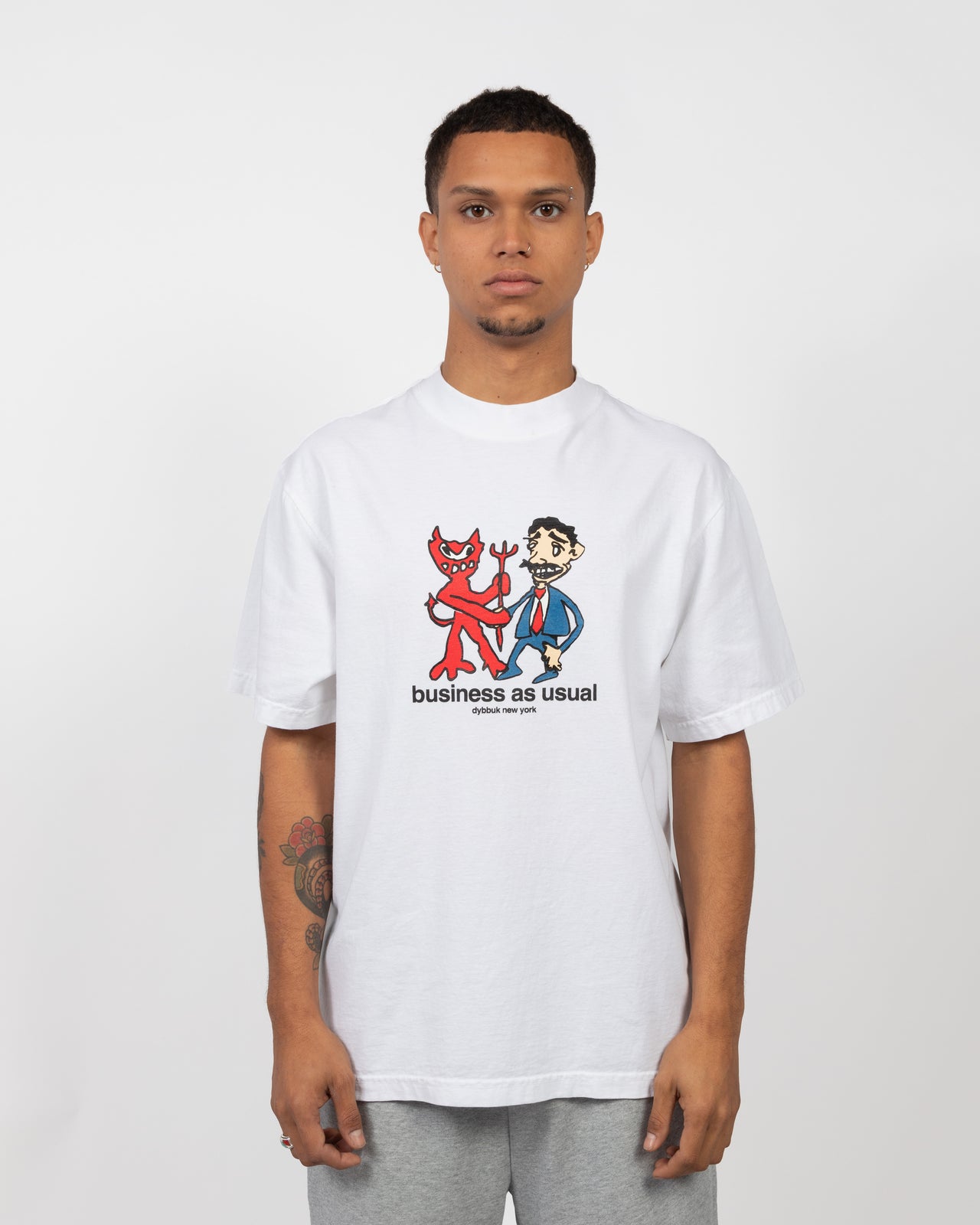 BUSINESS AS USUAL TEE (WHITE)