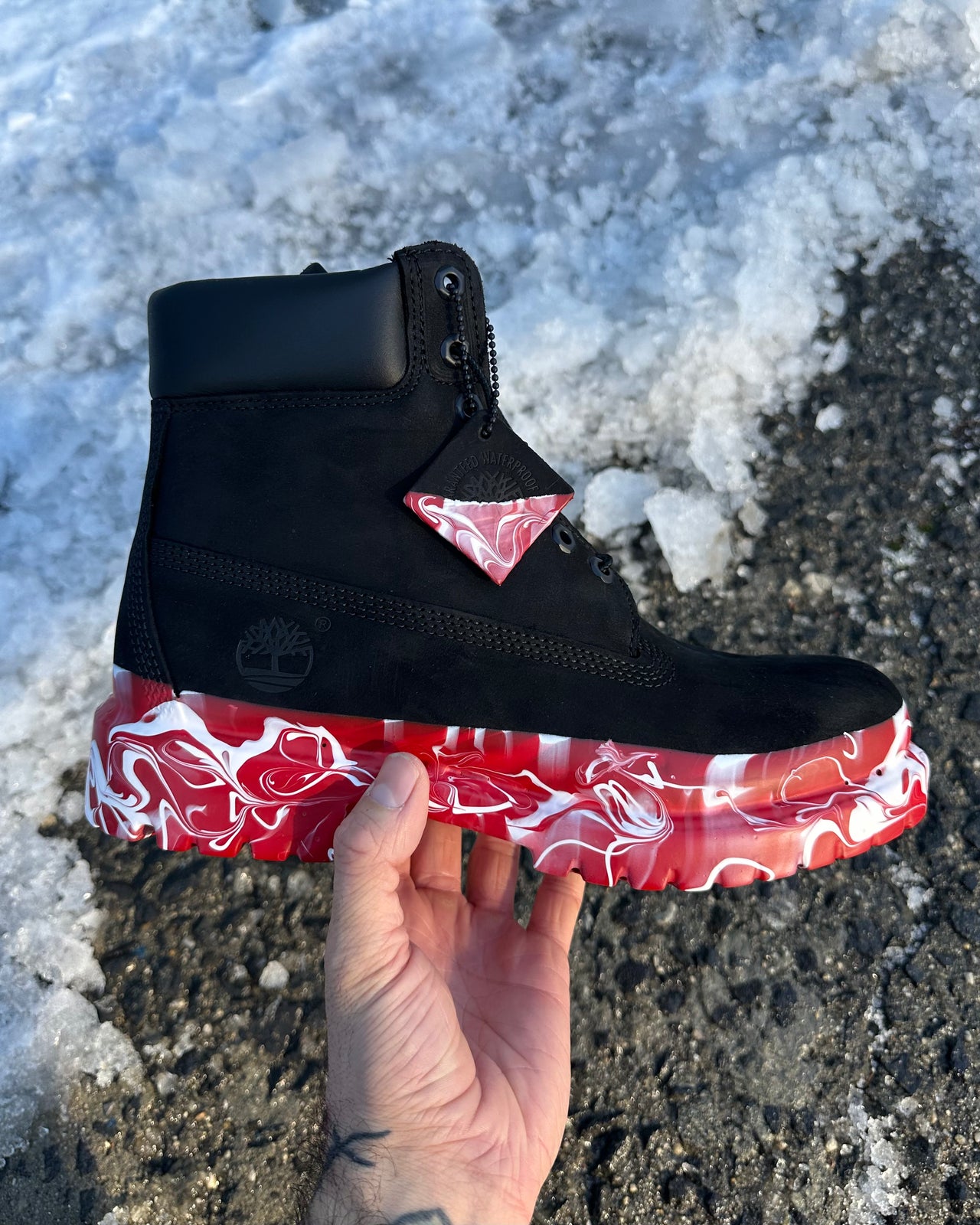 CANDY CANE TIMBS (BLACK)