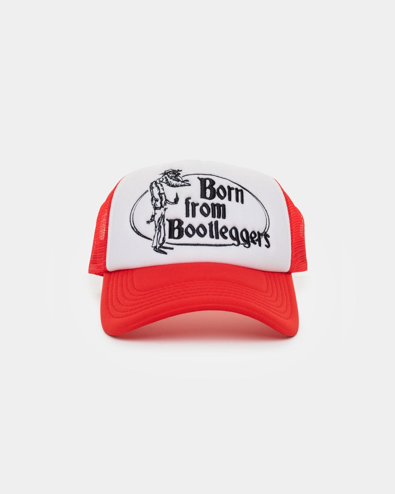 BORN FROM BOOTLEGGERS TRUCKER HAT (RED)