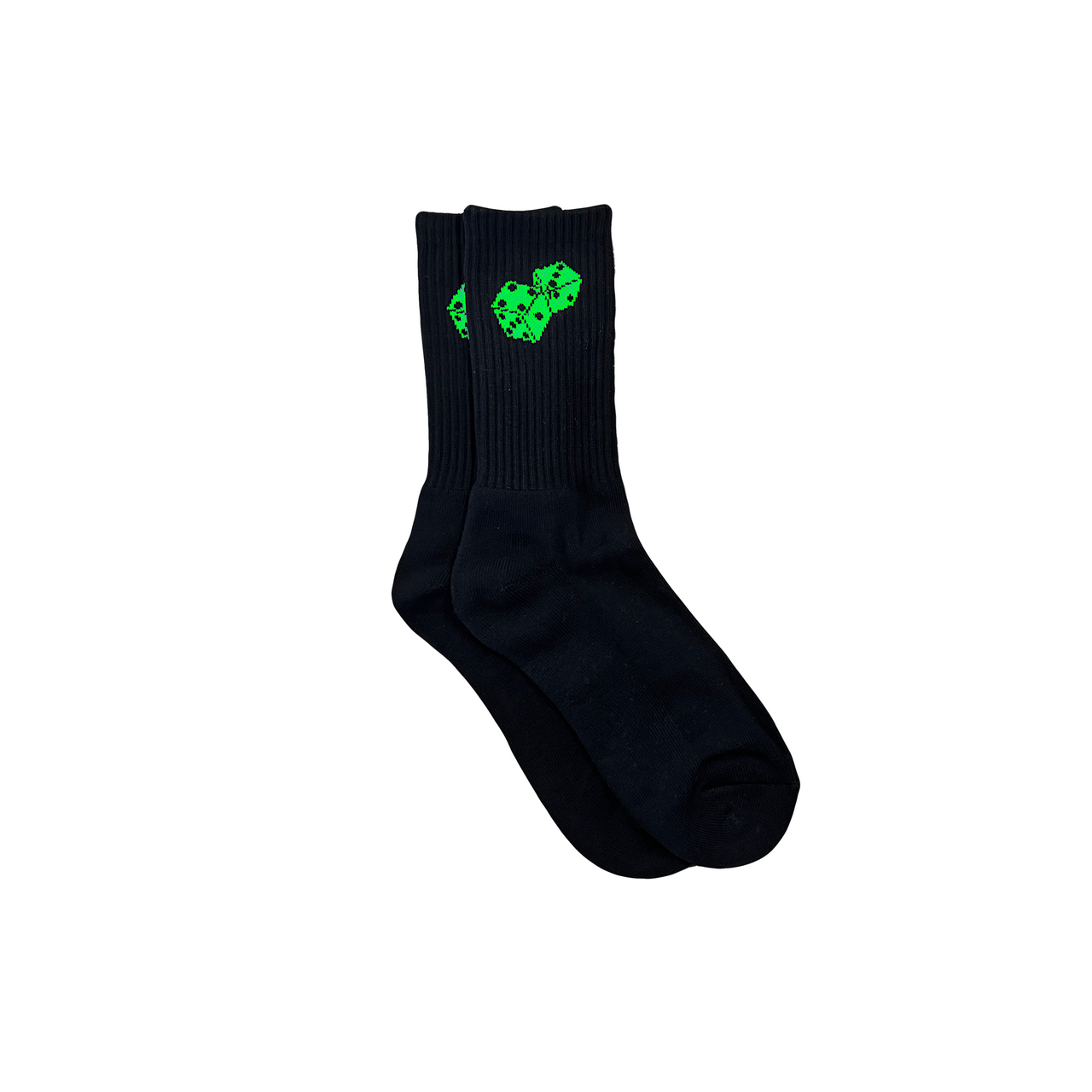 DICE LOGO SOCKS (BLACK/NEON GREEN)