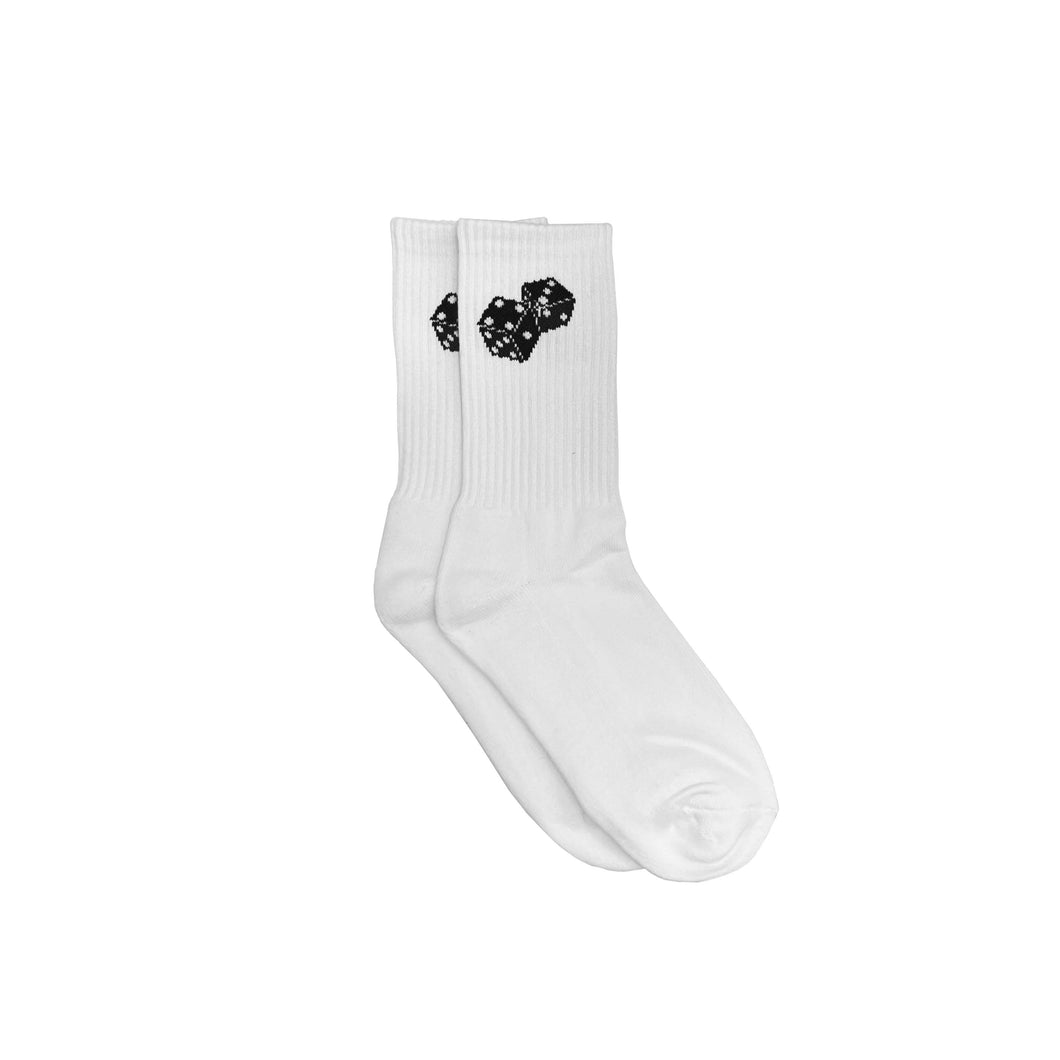 DICE LOGO SOCKS (WHITE/BLACK)