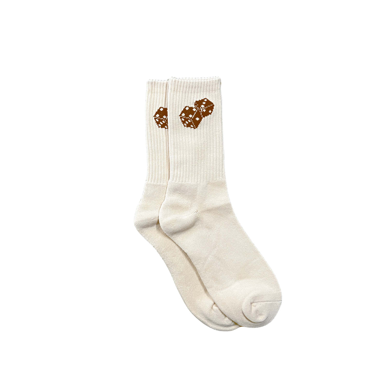 DICE LOGO SOCKS (CREAM/BROWN)