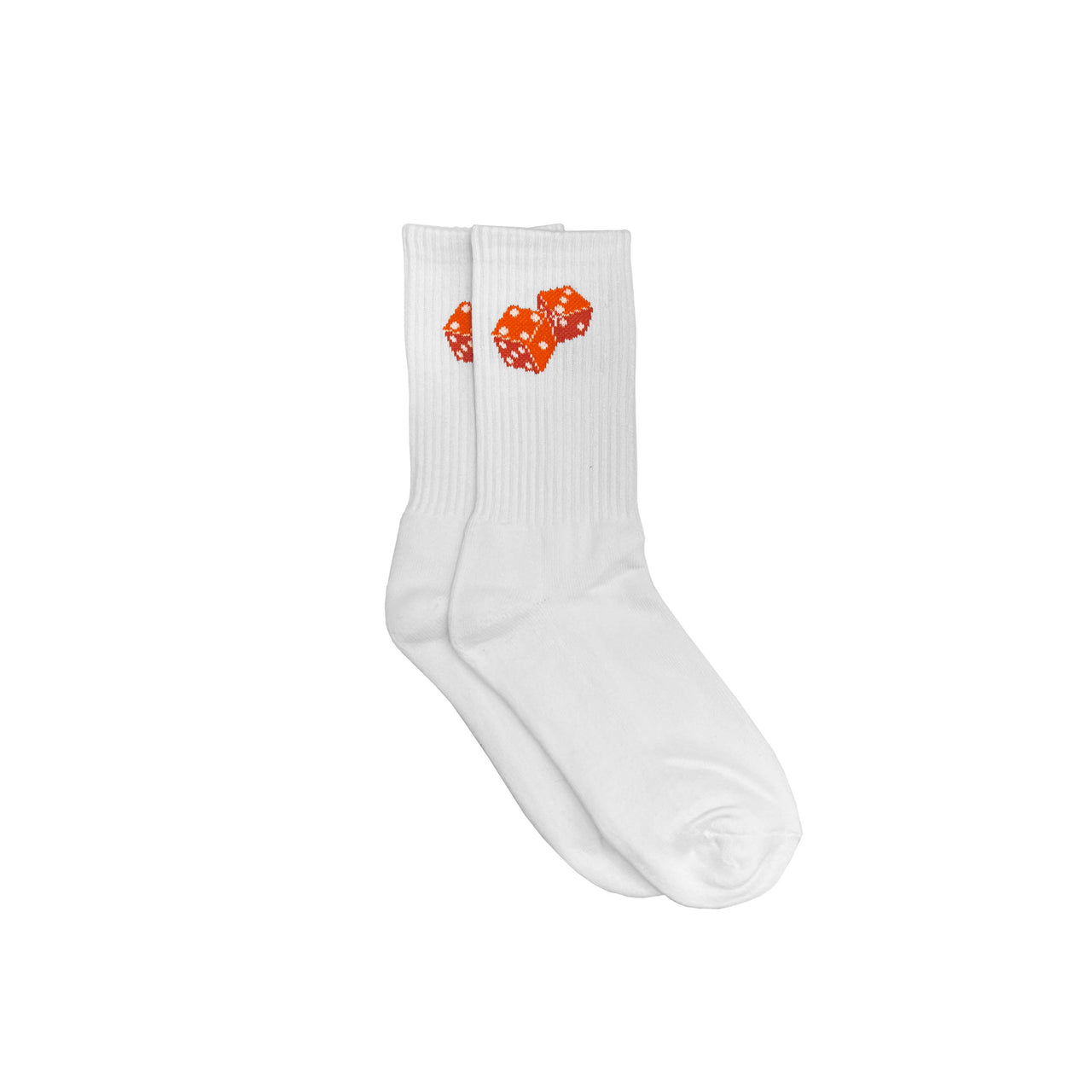 DICE LOGO SOCKS (WHITE/ORANGE)